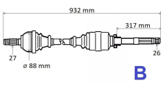 Antriebswelle Gelenkwelle Rechts Für Renault T6075 7711368621 Gresa