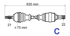 Antriebswelle Gelenkwelle Links T5476 3272ES 3272.ES Citroen Peugeot