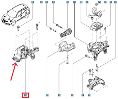 Motoraufhängung, Motorlager Neues Original 112106137R Renault