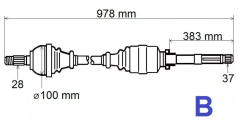 Antriebswelle Gelenkwelle Rechts Für Citroen Peugeot T6103 3273SH 3273.SH Gresa