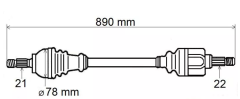 Antriebswelle Gelenkwelle Rechts Peugeot Opel T6183 9836034280 Gresa