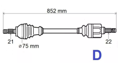 Półoś Napędowa Prawa Do Citroen T5477 3273ES 3273.ES Gresa