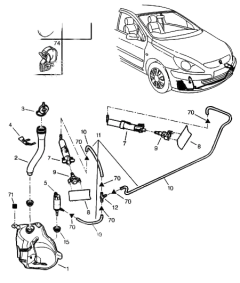 Wischwassertank Neues Original Peugeot 307 6431C2 Wischwassertank Neues Original Peugeot 307 6431C2