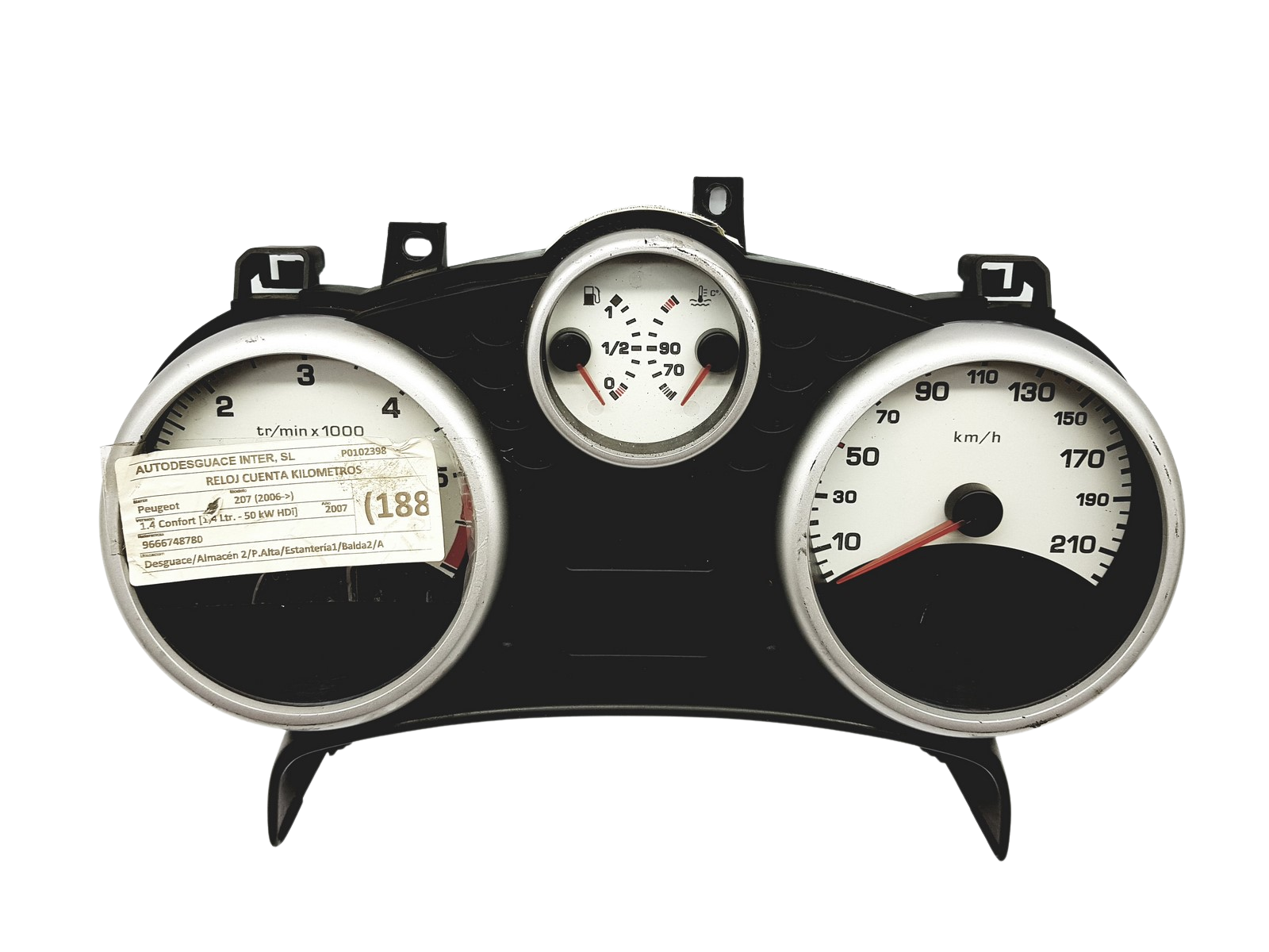 Tacho Kombiinstrument Peugeot 207 9662904780 A2C53190340 58006 main product photo
