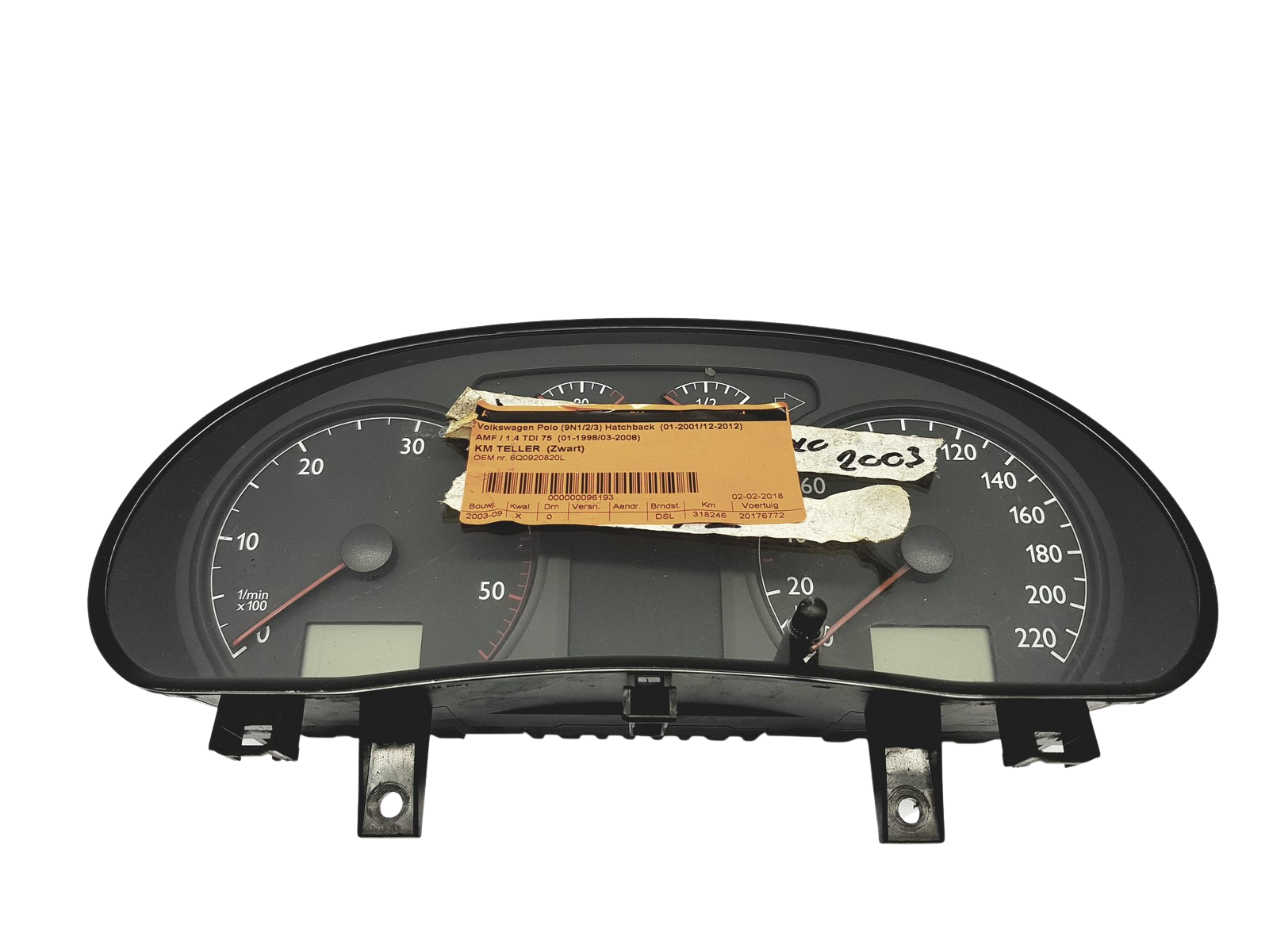 Tacho Kombiinstrument VW Polo 6Q0920820L 110080125015 53485 main product photo