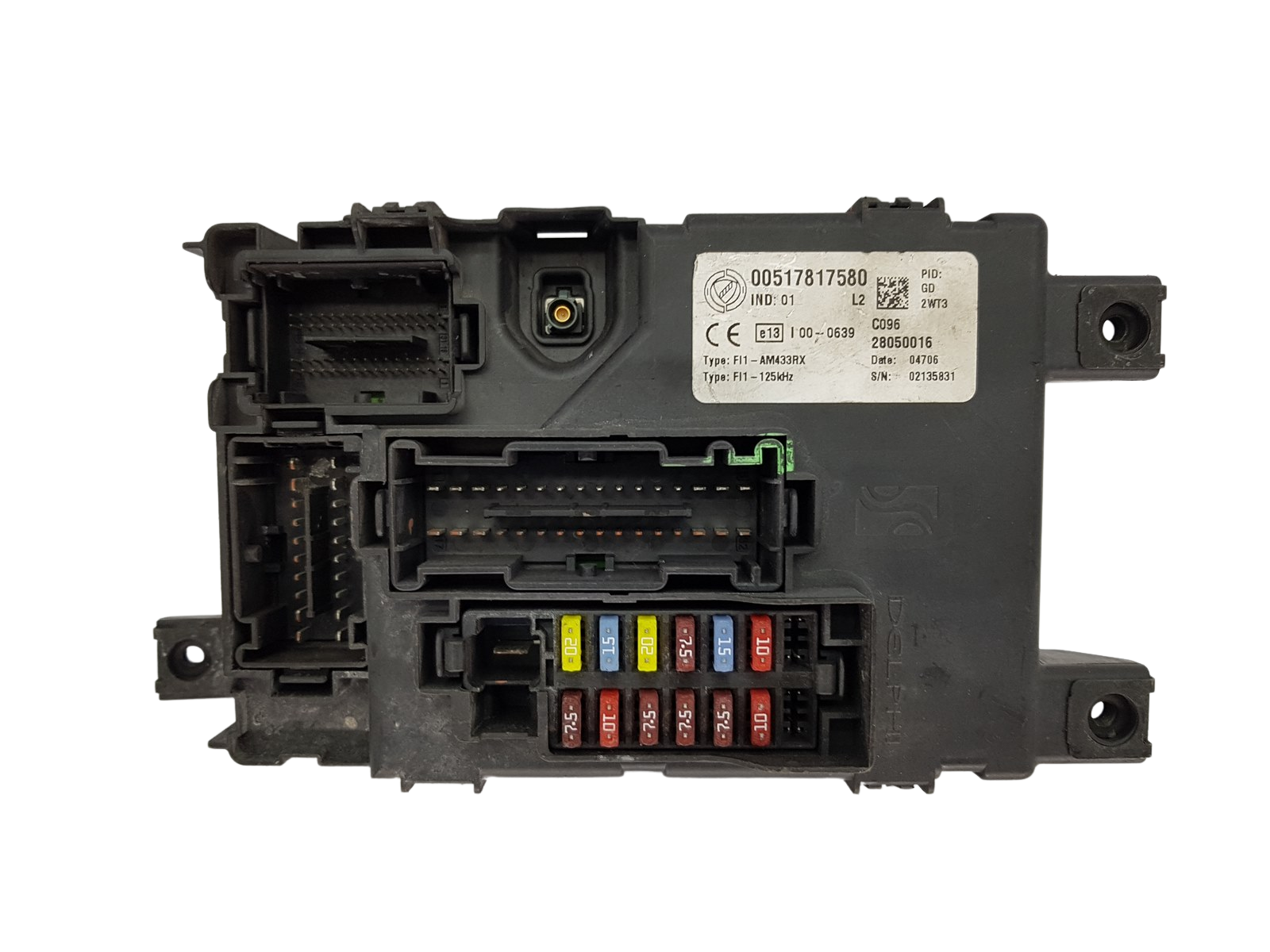 Sicherungskasten Relaiskasten Fiat 00517817580 28050016 Delphi 19715 main product photo