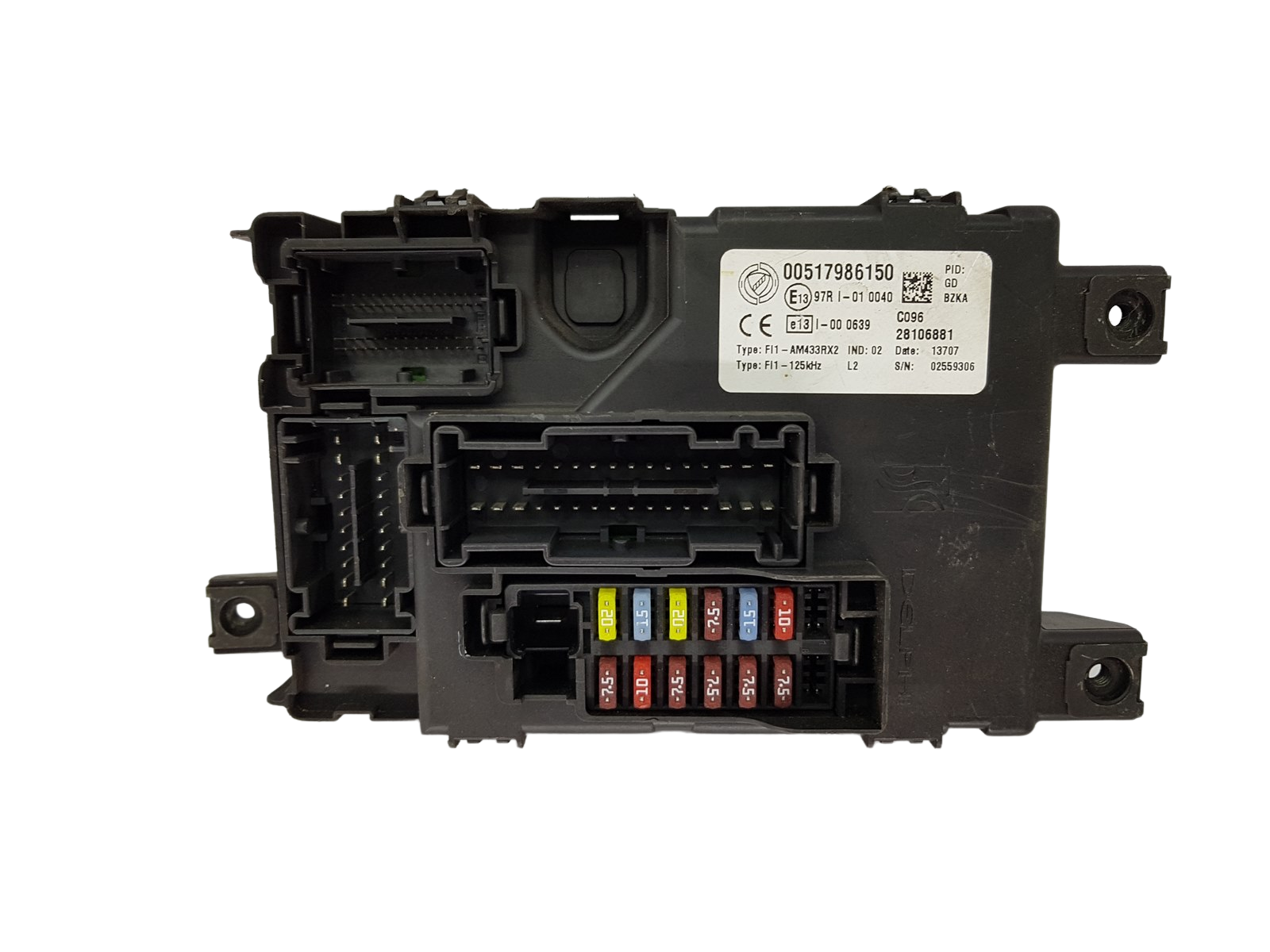 Sicherungskasten Relaiskasten Fiat 00517986150 28106881 Delphi 18411 main product photo