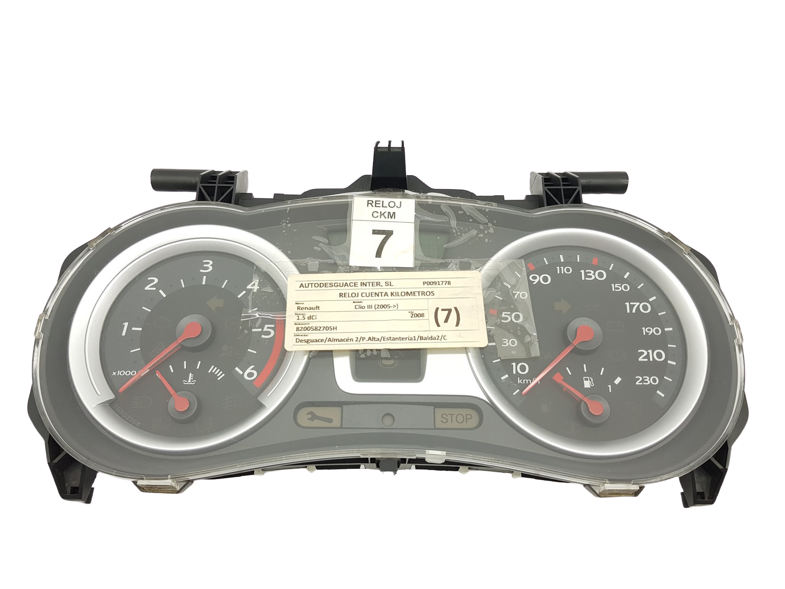 Tacho Kombiinstrument Renault Clio 3 8200582705 H 27026 main product photo