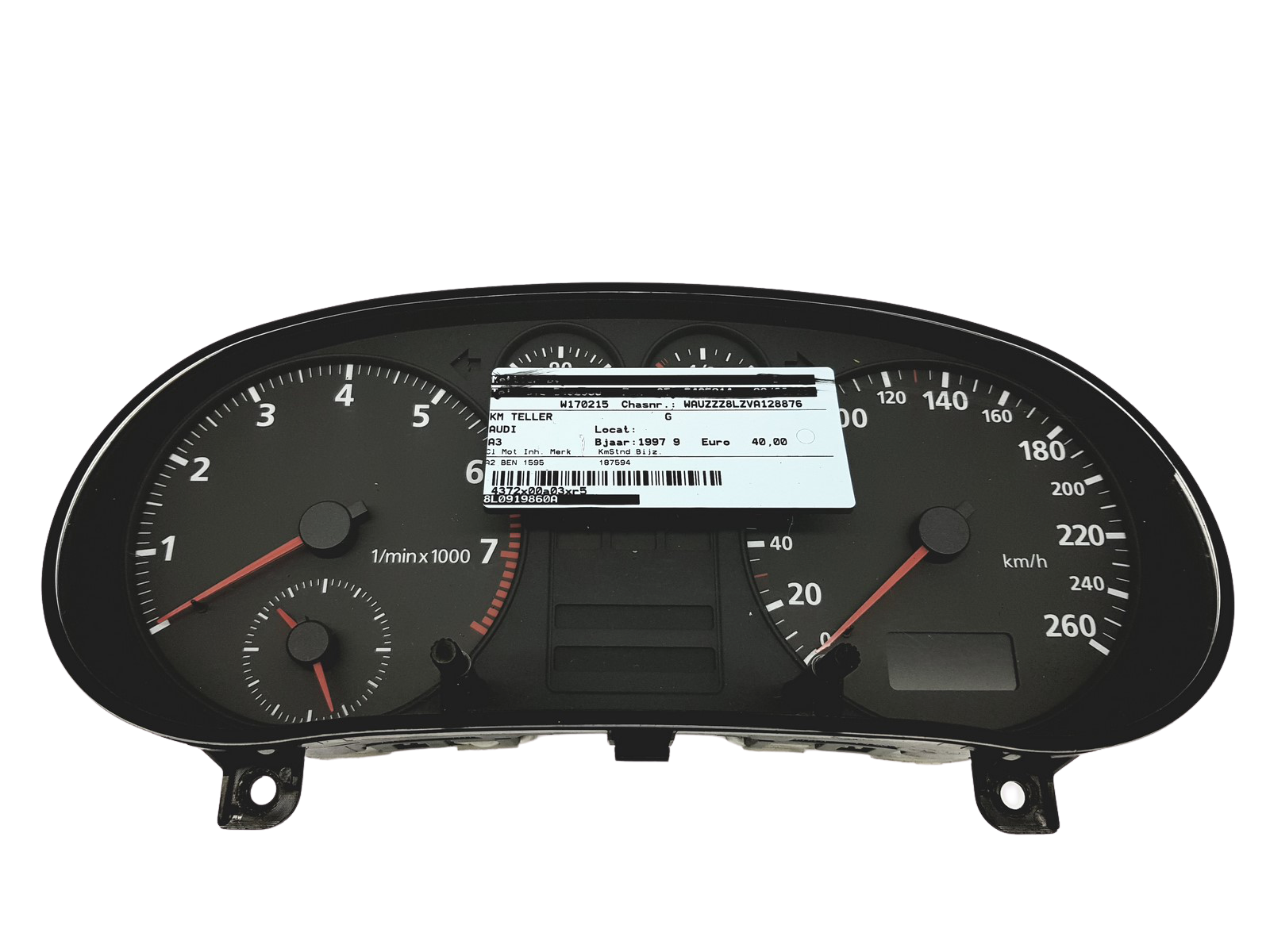 Tacho Kombiinstrument Audi A3 8L 8L0919860A 30826 main product photo