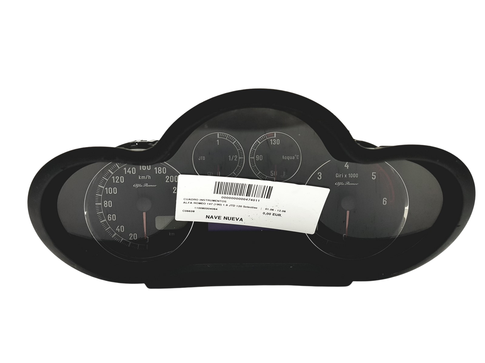 Tacho Kombiinstrument Alfa Romeo 147 156063178 110080304064 58162 main product photo