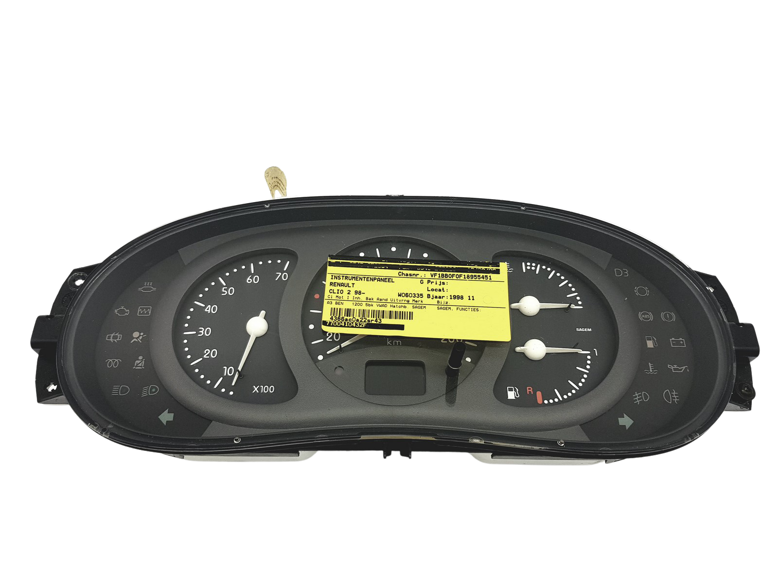 Tacho Kombiinstrument Renault Clio 2 7700410432 F 49251 main product photo