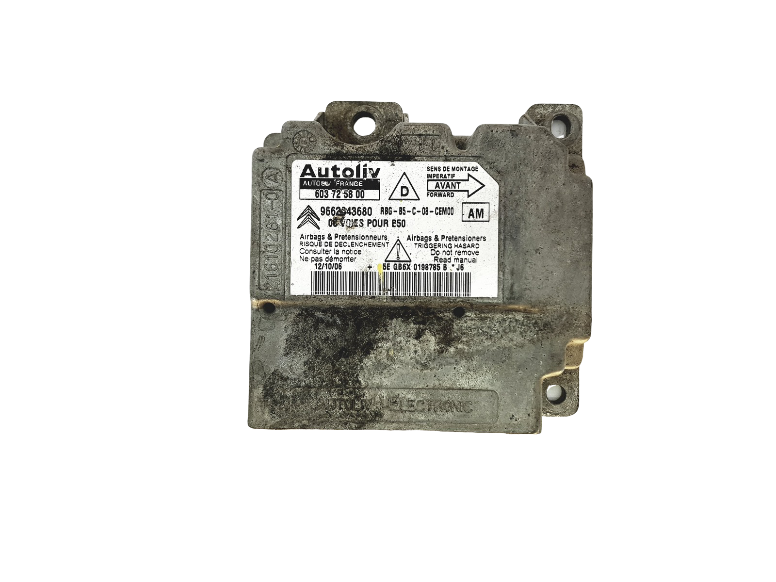 Steuergerät 603725800 9662643680 PSA Autoliv 23414 main product photo