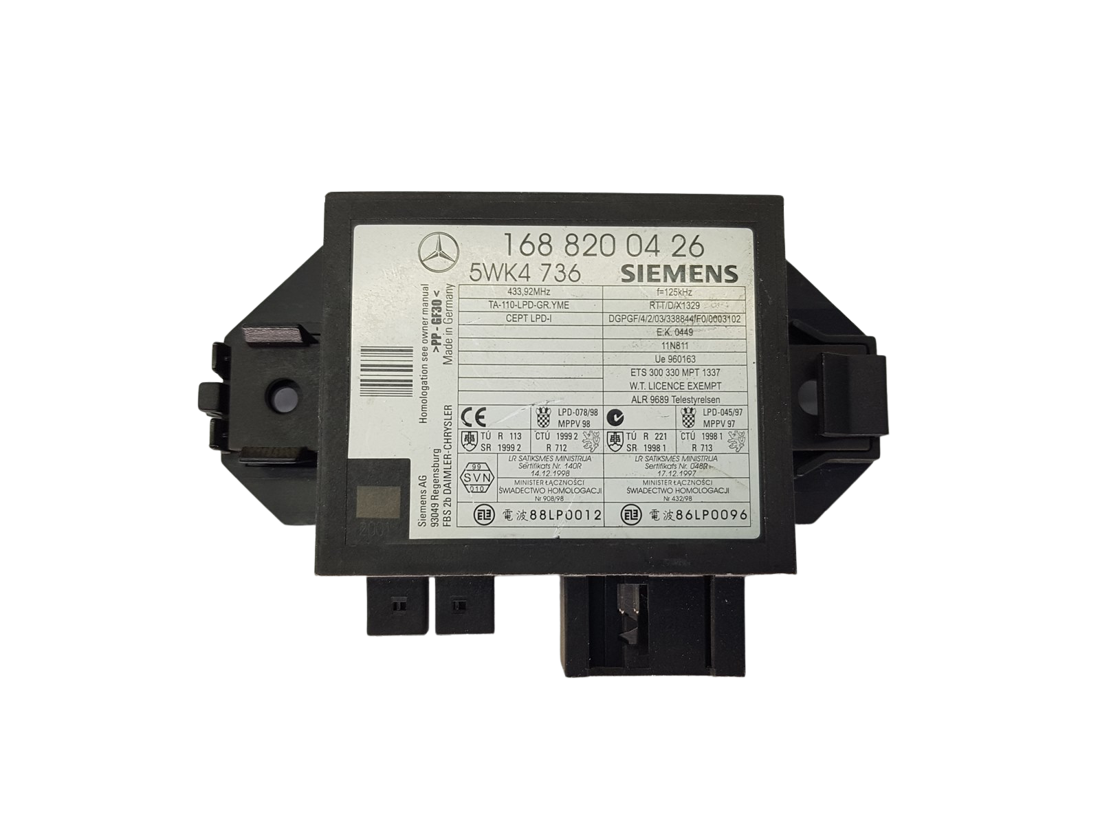 Steuergerät Immo Mercedes-Benz 1688200426 5WK4736 Siemens 20180 main product photo