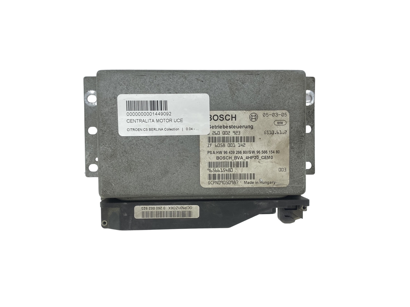 Steuergerät 9643926680 9656615480 0260002923 PSA Bosch 59590 main product photo