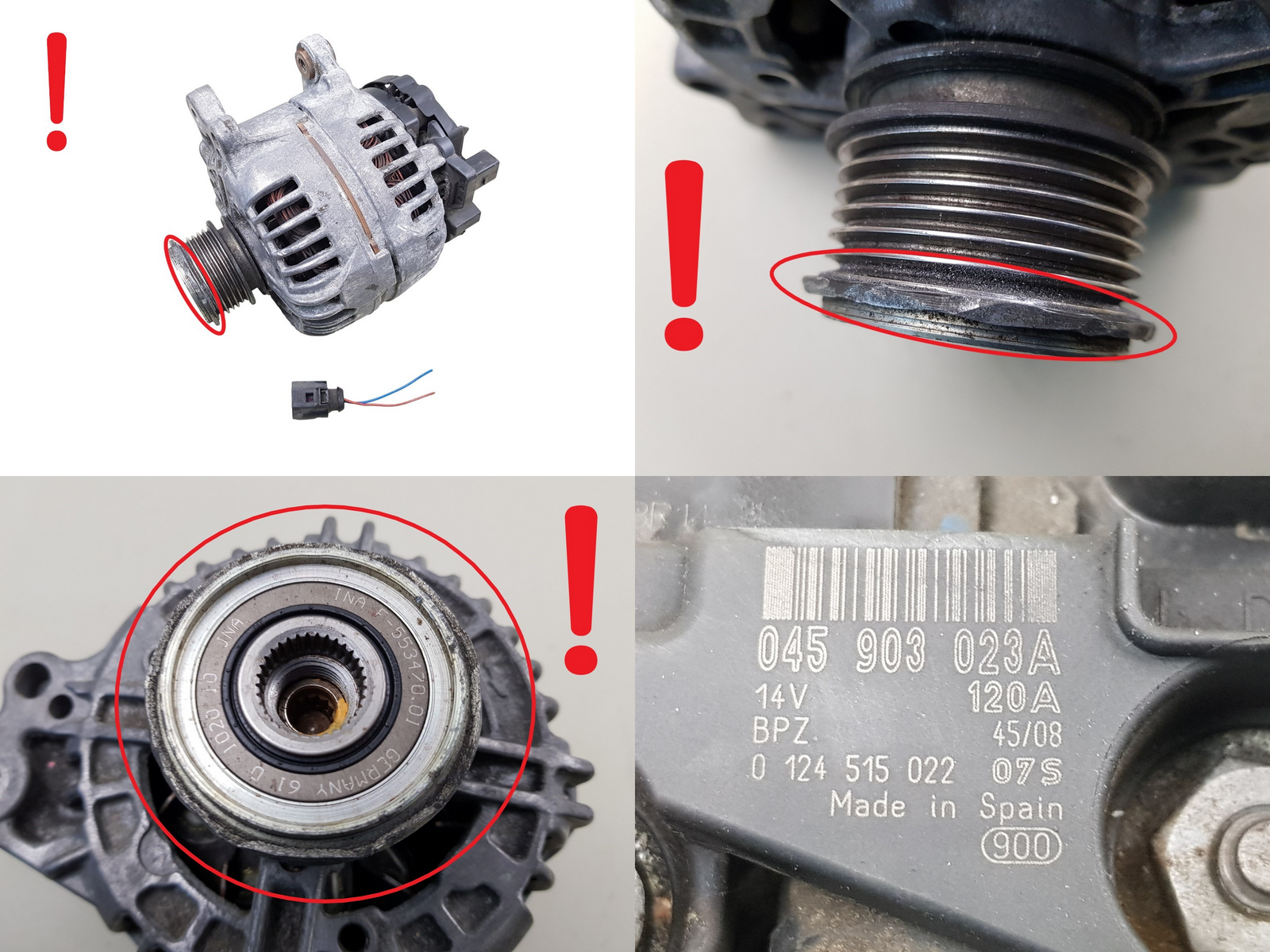 Lichtmaschine Generator 045903023A Bosch 0124515022 120A VW AG main product photo