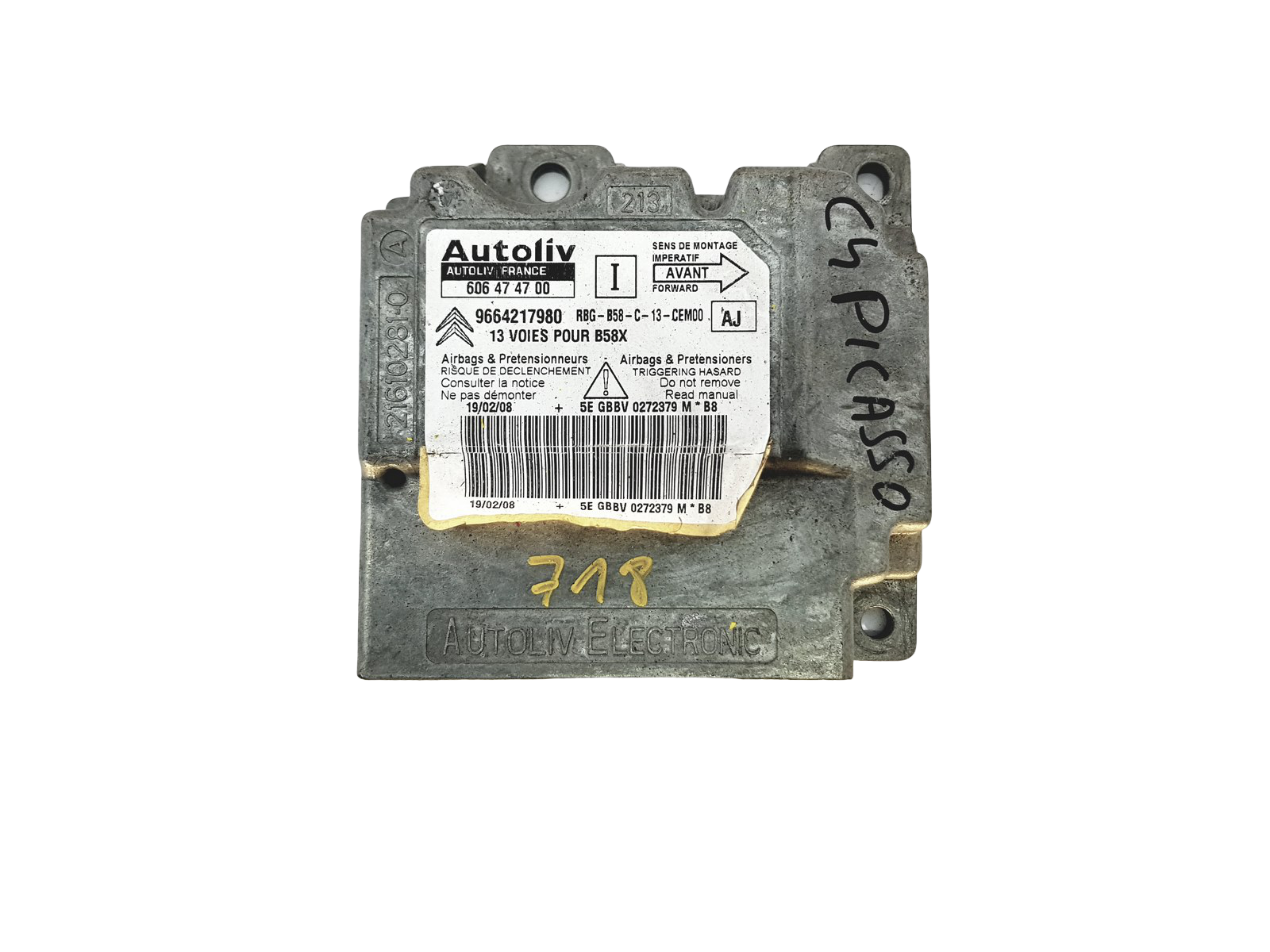 Steuergerät 9664217980 606474700 PSA Autoliv main product photo