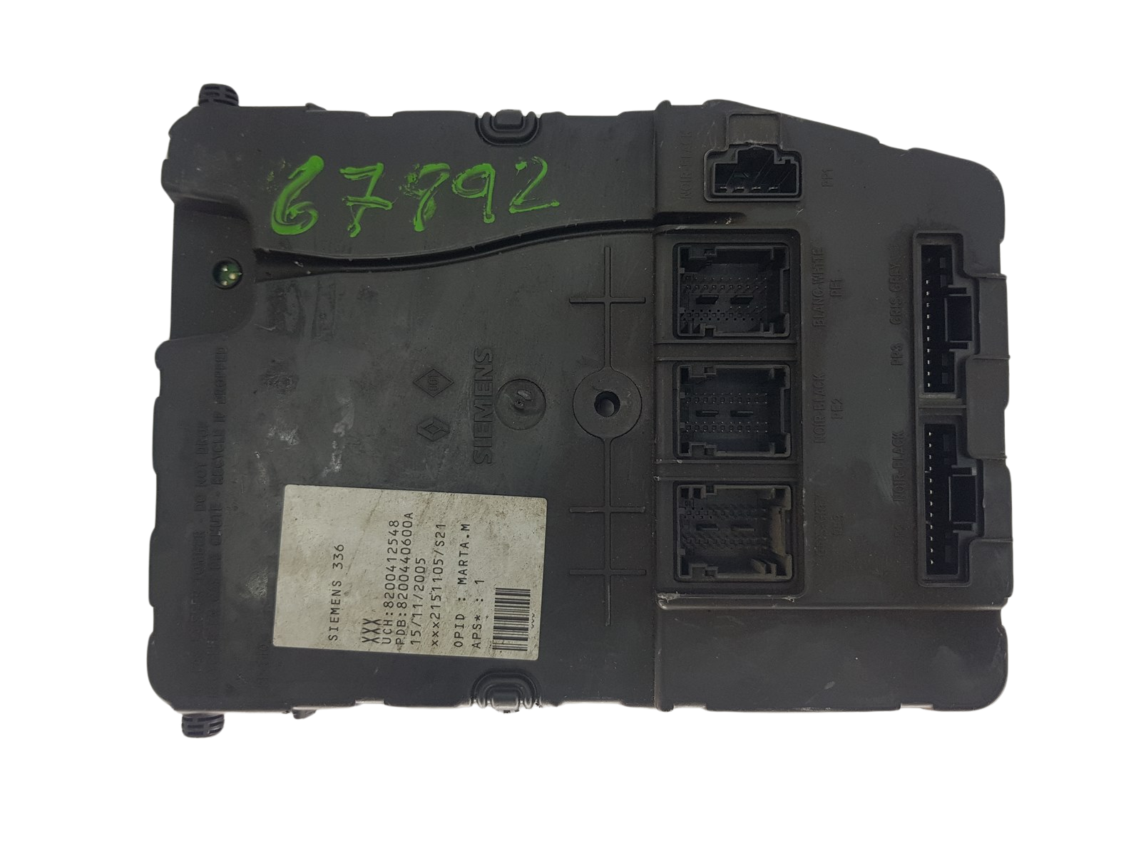 Steuergerät UCH N2 8200412548 S118400150F Renault Siemens 1803 main product photo