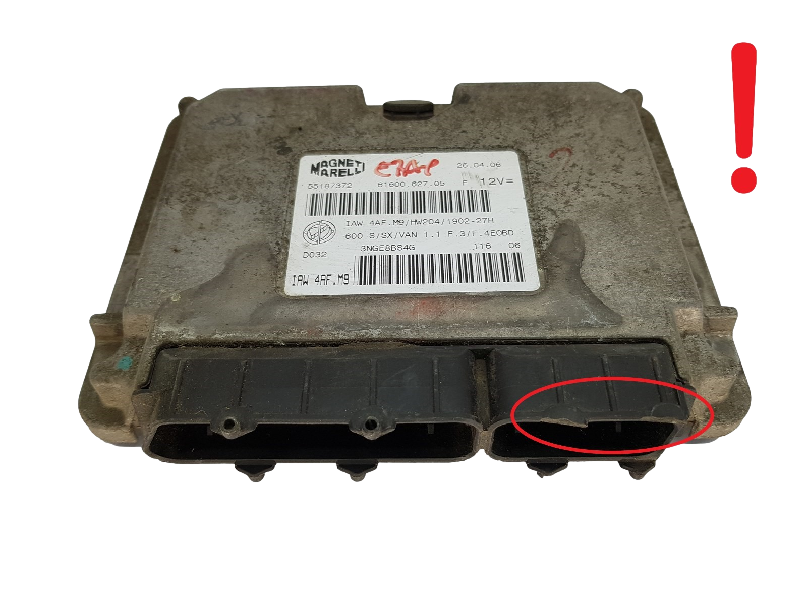 Steuergerät IAW 4AF.M9 55187372 61600.627.05 Fiat Magneti Marelli 16328 main product photo