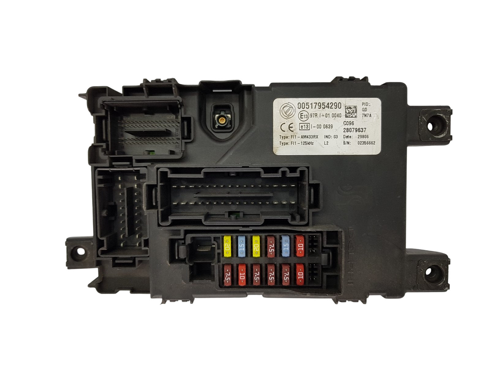 Sicherungskasten Relaiskasten Fiat 00517954290 28079637 Delphi 19728 main product photo