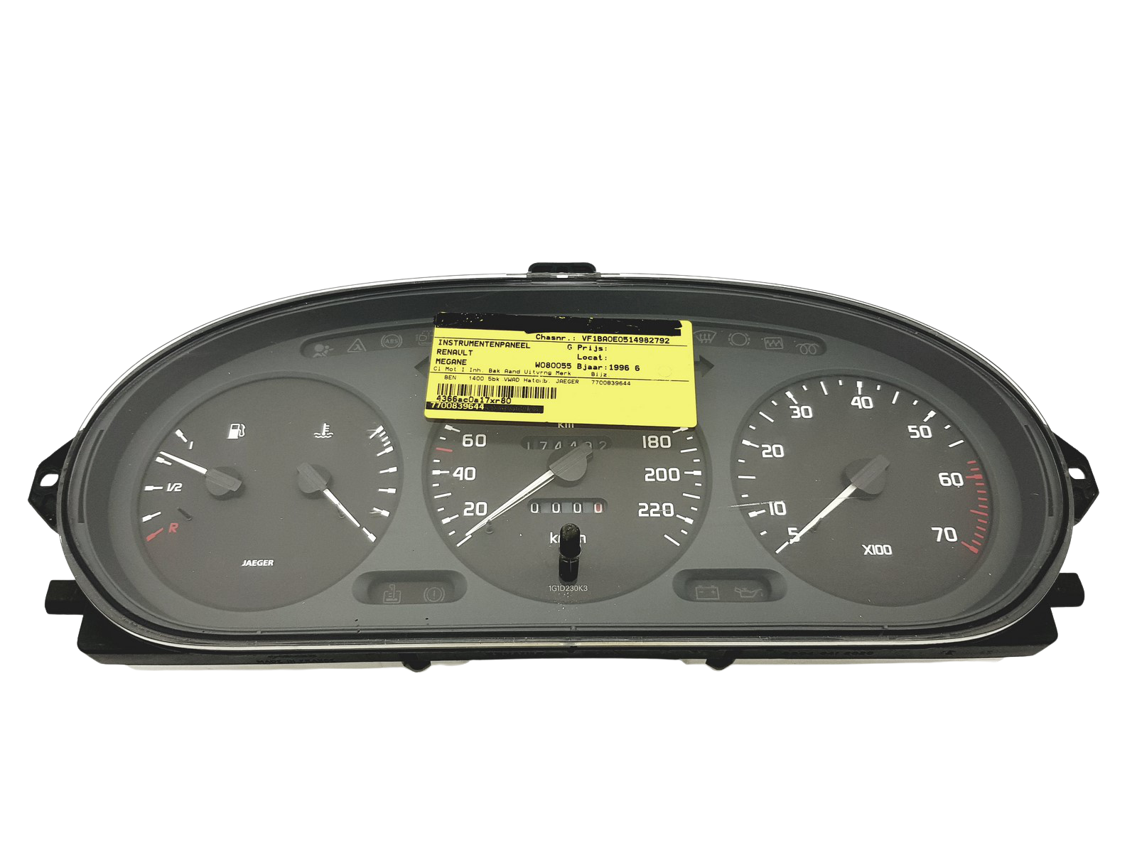 Tacho Kombiinstrument Renault Megane 1 Scenic 1 7700839644 49494 main product photo
