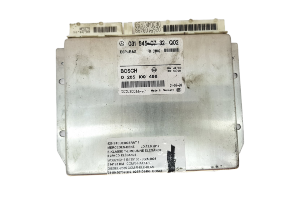 Steuergerät ESP 0315450732 0265109498 Mercedes Bosch 20605 main product photo
