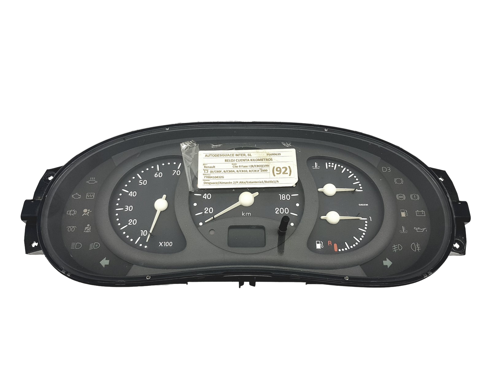 Tacho Kombiinstrument Renault Clio 2 7700410432 G 57579 main product photo