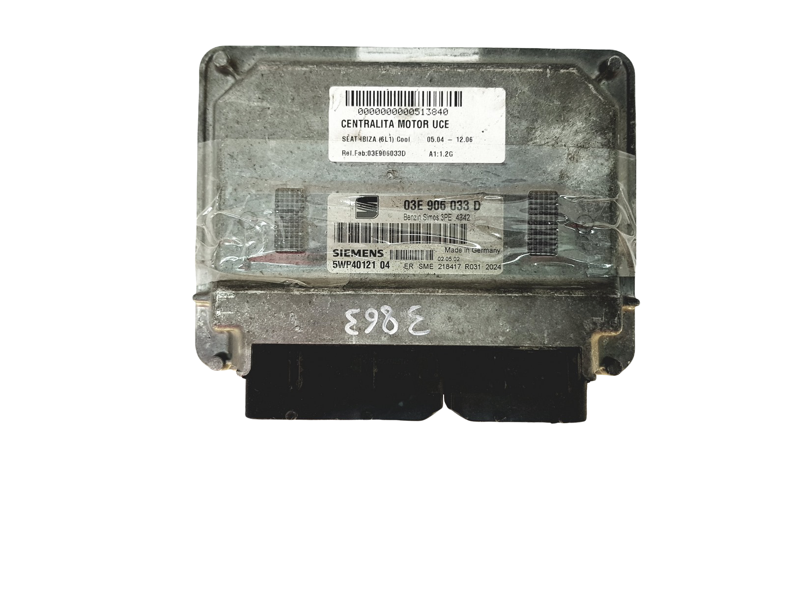 Steuergerät 03E906033D 5WP40121 04 Seat Siemens 23873 main product photo