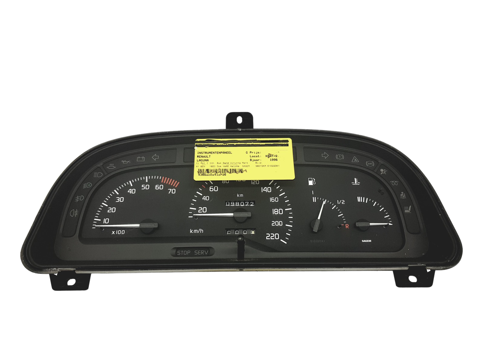 Tacho Kombiinstrument Renault Laguna 1 7700844747 46117 main product photo