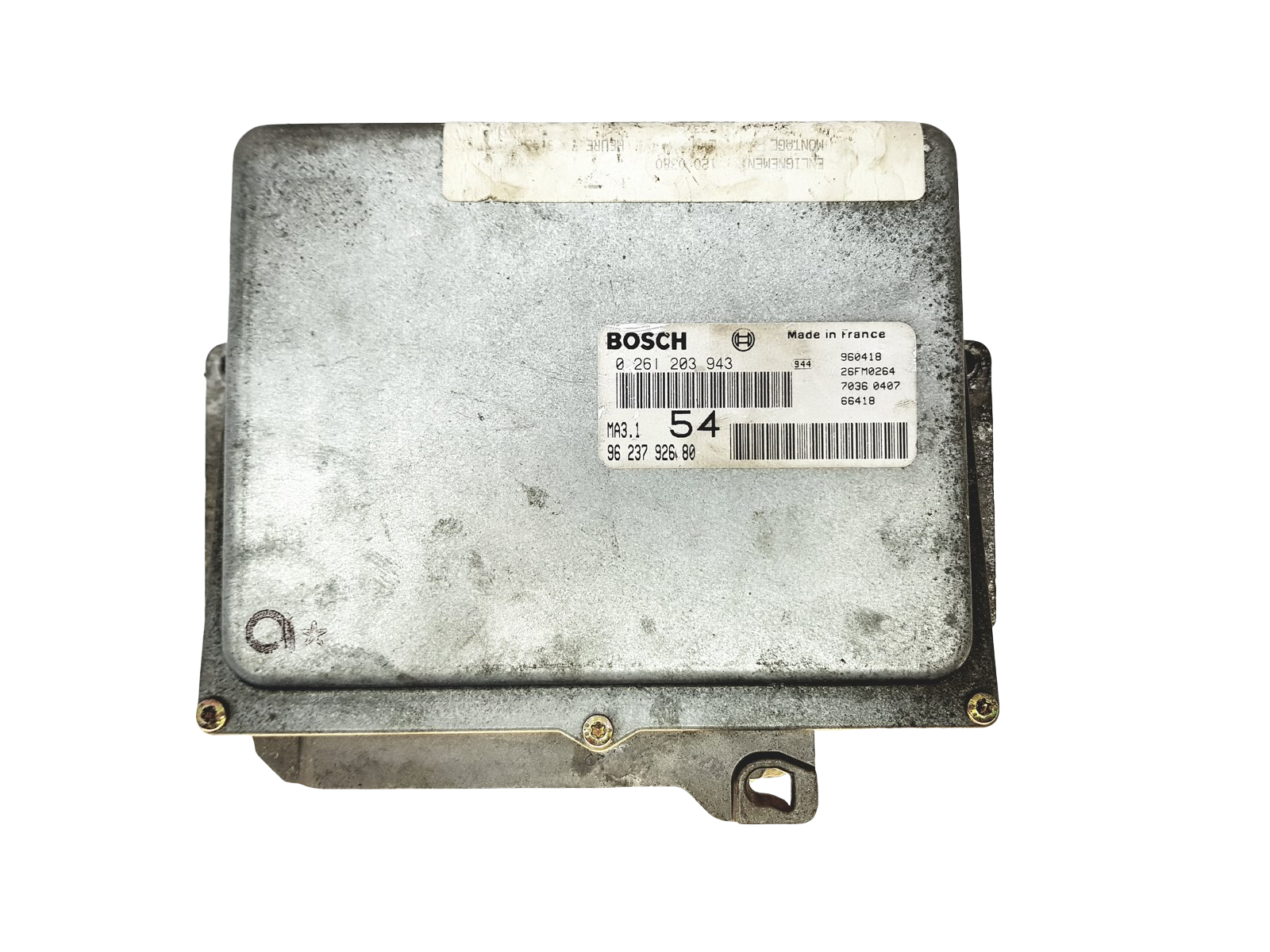 Steuergerät 0261203943 9623792680 26FM0264 MA3.1 PSA Bosch 22242 main product photo