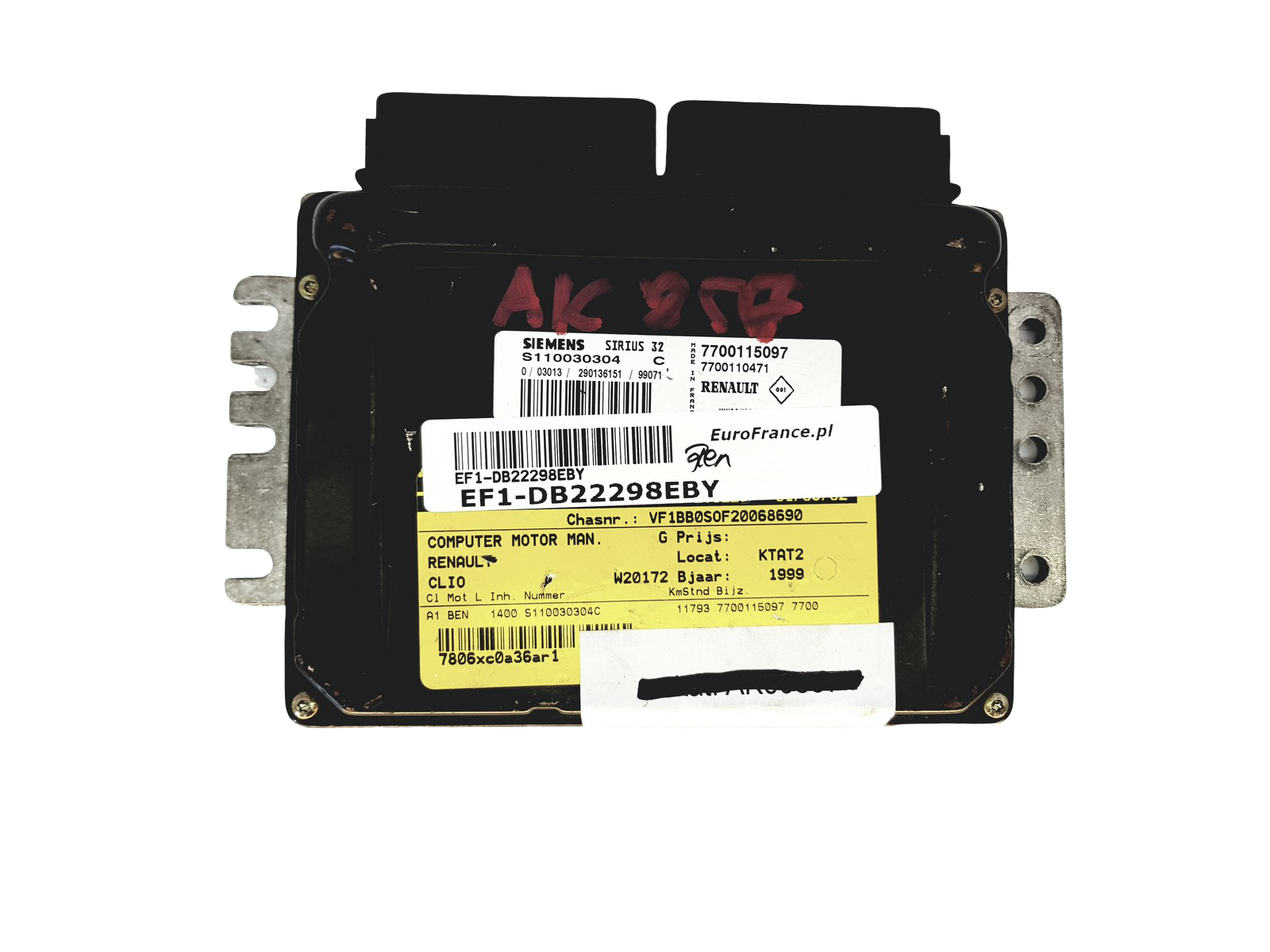 Steuergerät S110030304C 7700115097 7700110471 Renault Siemens 22298 main product photo